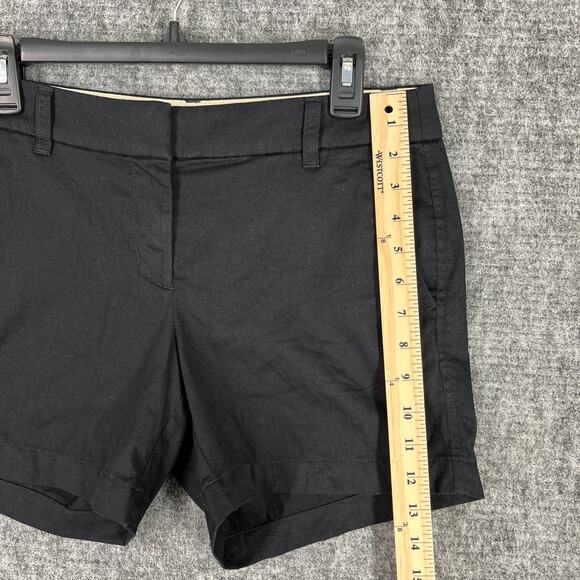 J Crew Womens Classic Chino Shorts 4 Black Cotton Slant Pockets‎ Zip Close - Picture 9 of 11